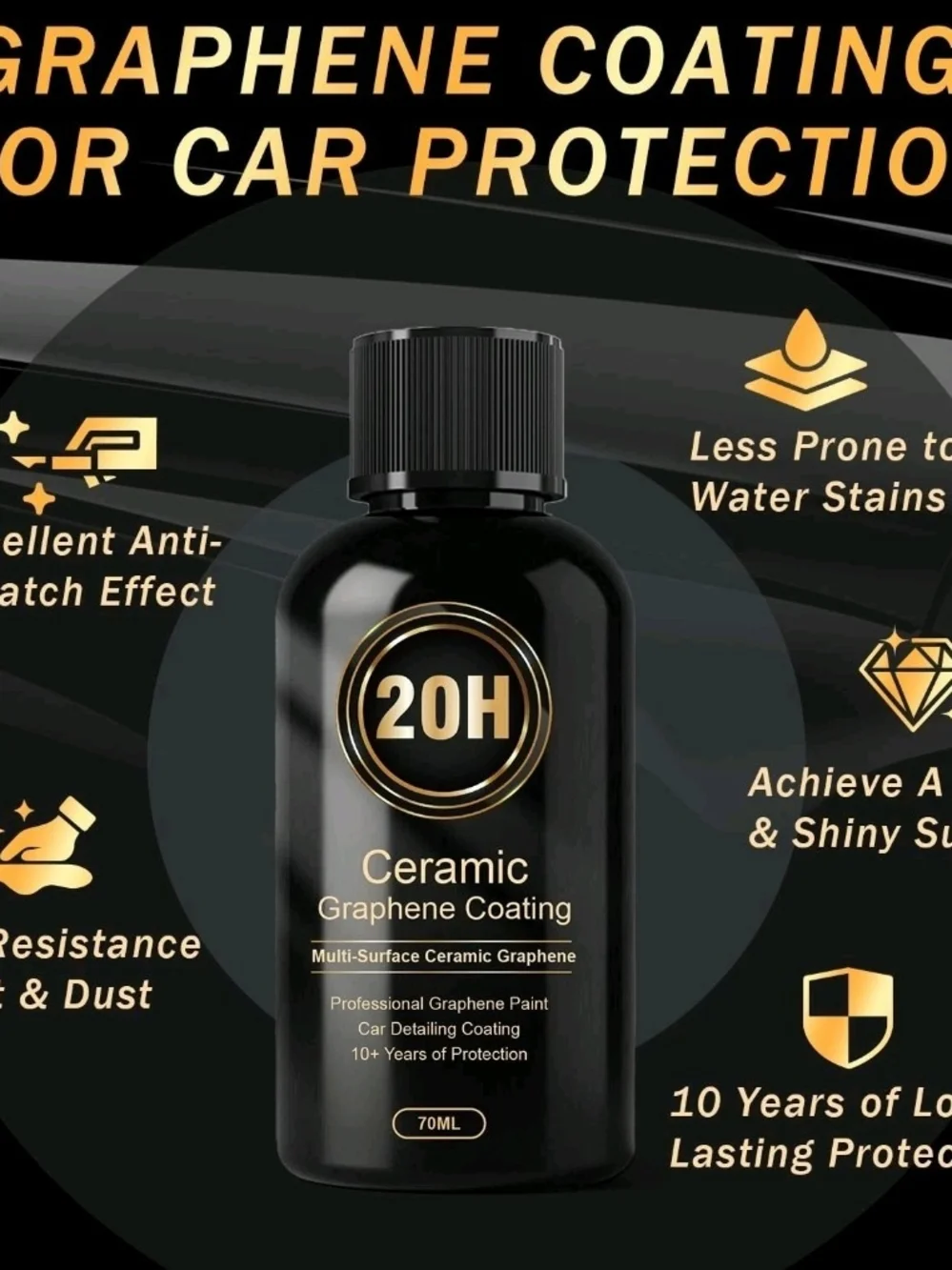 Ceramic Graphene Car Coating — Black — Professional Protection